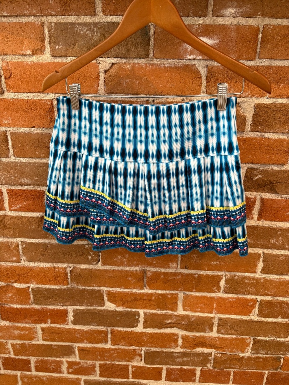 Lucky in Love Blue Multi Geometric Print Tennis / Pickleball Skort Size S 4-6